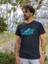 T-shirt 100% coton bio homme homme bleu marine "Le militant"