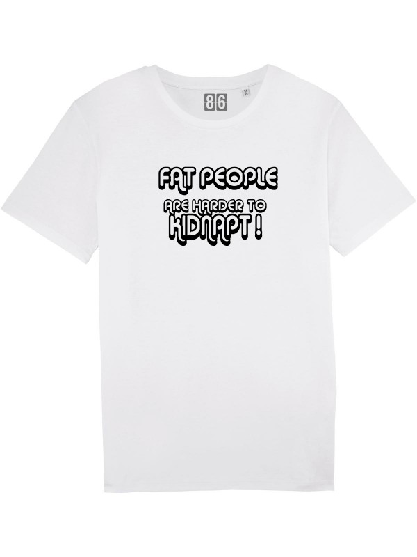 T-Shirt 100% coton bio homme blanc  "Fat people".